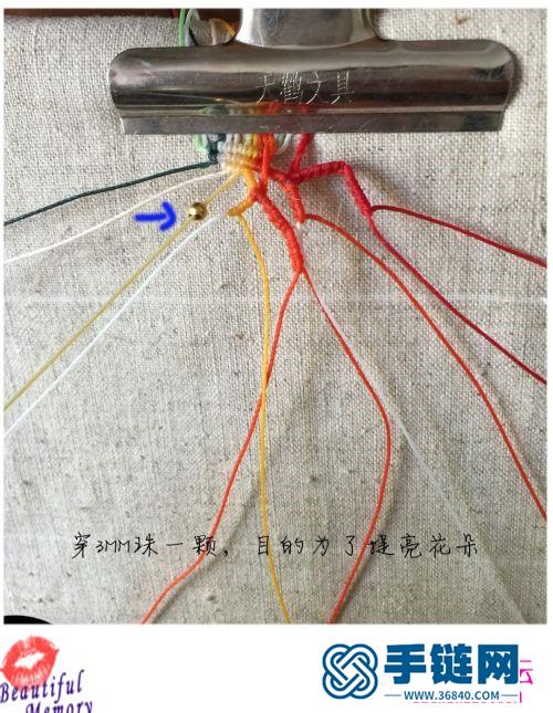 南美蠟線、金珠、銀珠花落枝頭胸針的詳細(xì)制作教程