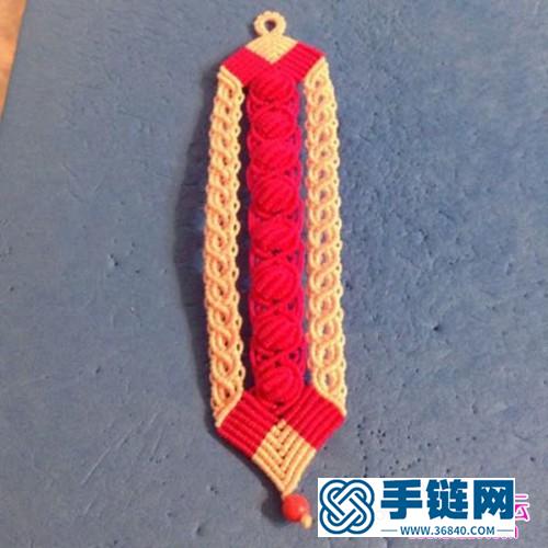 繩編粉色海洋風貝殼手鏈的制作圖解
