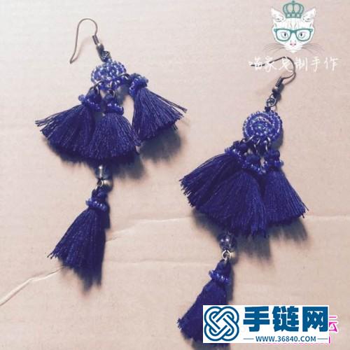 米珠、銅絲、水晶珠制作異域風(fēng)格流蘇耳環(huán)的方法