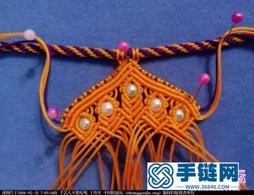中國結編織印度風串珠項鏈教程