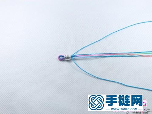 925銀小胖魚七彩手繩的制作方法圖解