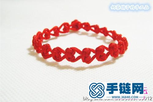 攀緣結編制心形手鏈的方法