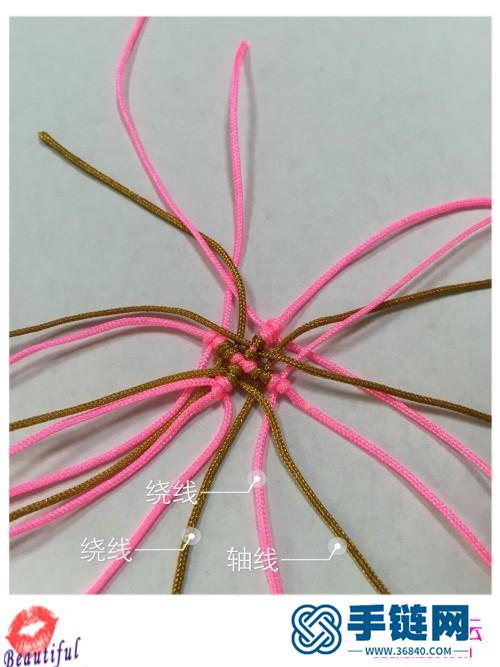 粉色蠟線制作心形奧地利水晶耳環的方法