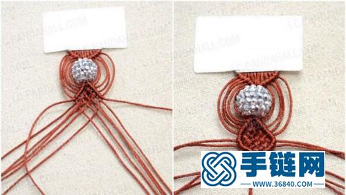 中國結(jié)編織配珠手環(huán)教程圖片