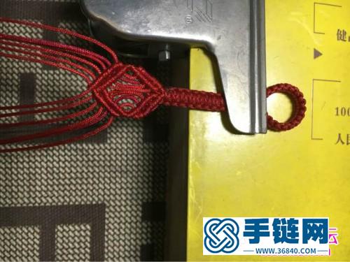 中國結編織七星珠紅瑪瑙手鏈教程