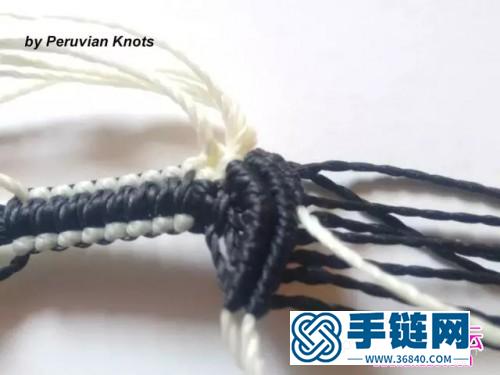 中國結編織黑白手繩方法圖解