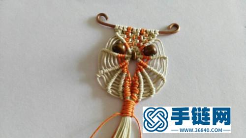中國結編織制作貓頭鷹掛件圖解