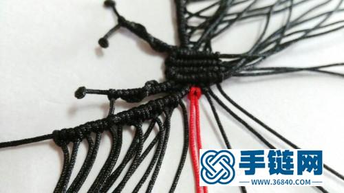 中國結編織制作的赤橙黃雙翅蝴蝶圖解