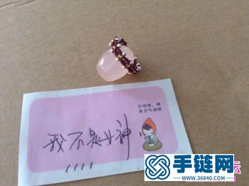 斜卷結編織銀珠戒指的方法圖解
