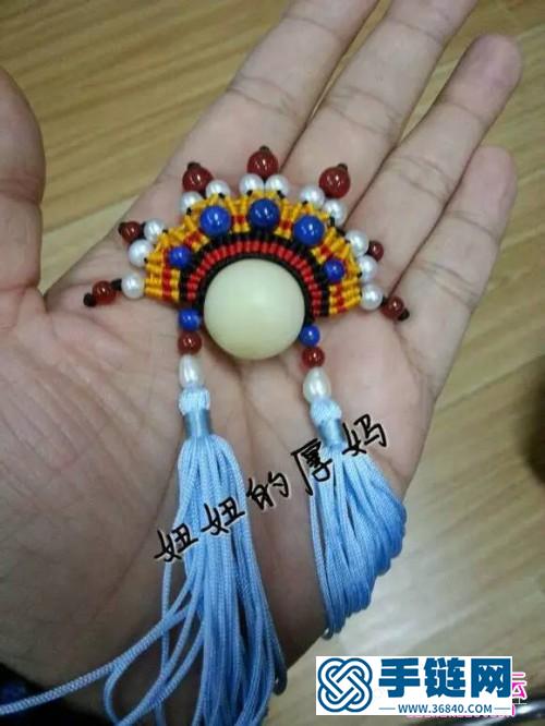中國結斜卷結編織京劇臉譜小掛件教程