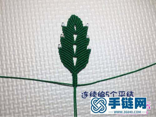 繩編樹葉書簽的詳細編法教程