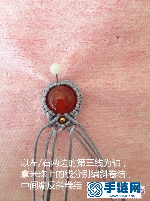 中國結編織包珠鎖骨項鏈圖解