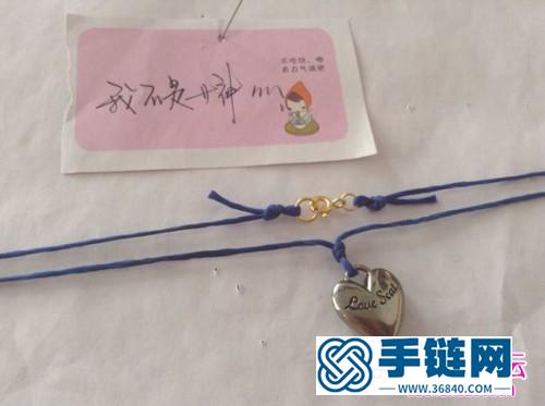 中國結編織簡約心形鎖骨鏈教程