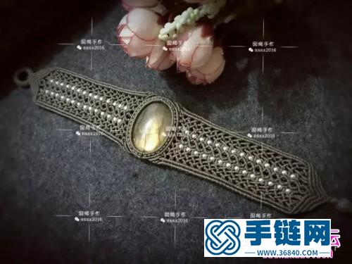 南美扁蠟線編制的男款超寬包石手繩的詳細教程