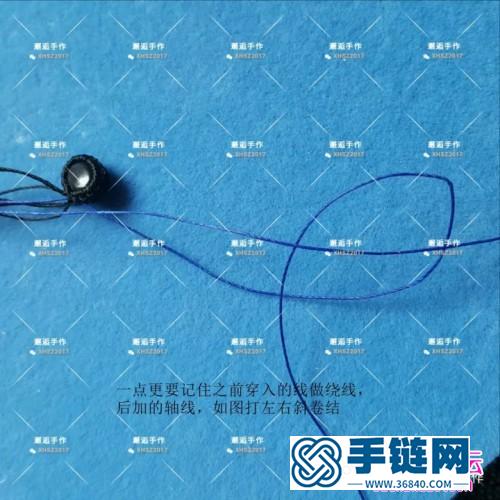 繩編傾心黑體拉長石戒指的詳細編制圖解