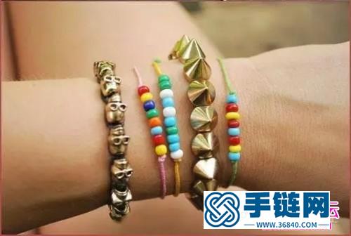 中國結編織的彩色串珠手鏈步驟圖片