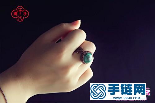 一步步蠟線孔雀石戒指的編制圖解