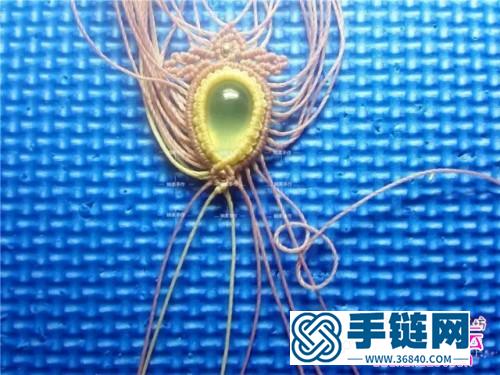 繩編紅粉佳人包石項鏈的詳細編制教程