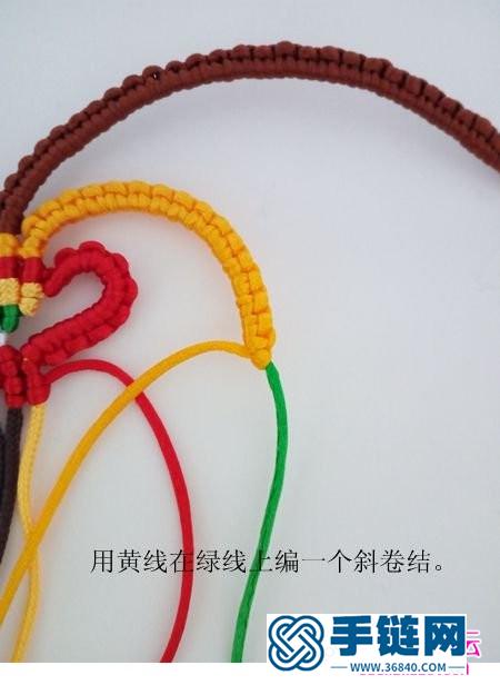 用繩編出來的心形猴子臉掛飾杯墊的方法