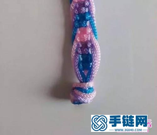 三彩雀頭結手鏈的編法圖解