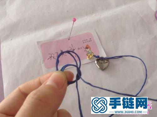 中國結編織簡約心形鎖骨鏈教程