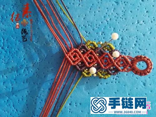 中國結編織銀珠手繩方法圖解