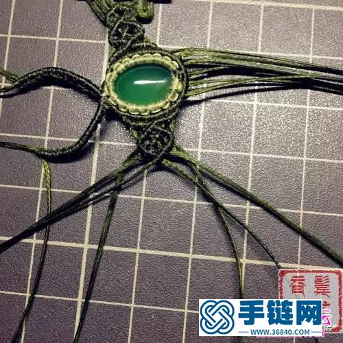 立體水晶柱包瑪瑙戒面項鏈吊墜的詳細編制教程
