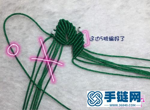 繩編樹葉書簽的詳細編法教程