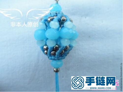 斜卷結和串珠制作的海洋之星耳環教程