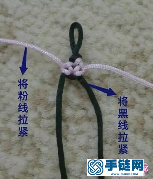 中國結編織雀頭結手鏈方法圖解