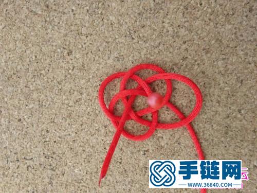 中國結編織鳳尾紅手鏈圖解