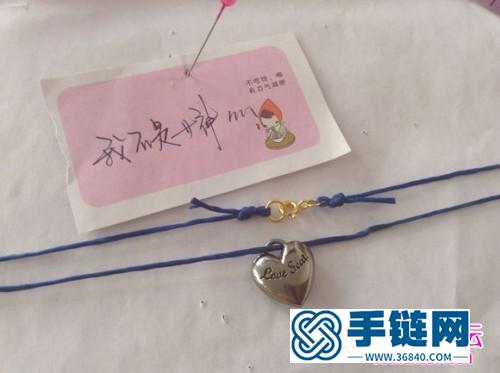中國結編織簡約心形鎖骨鏈教程
