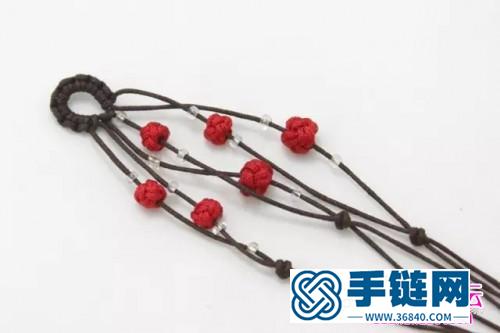 中國結編織串珠蓓蕾手繩教程