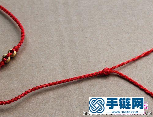 轉運珠紅繩腳鏈制作步驟