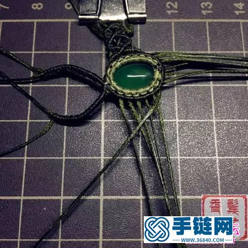 立體水晶柱包瑪瑙戒面項鏈吊墜的詳細編制教程