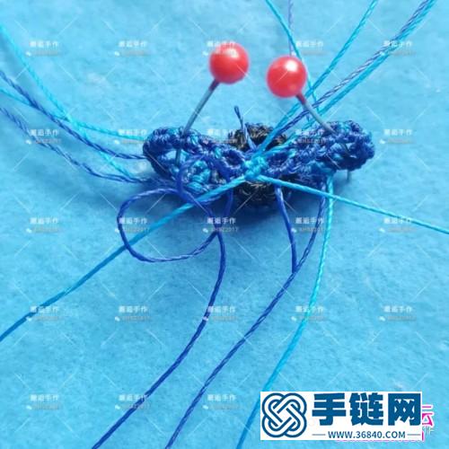 繩編傾心黑體拉長石戒指的詳細編制圖解