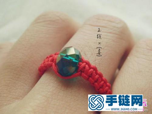 中國結(jié)編織紅繩串珠戒指教程