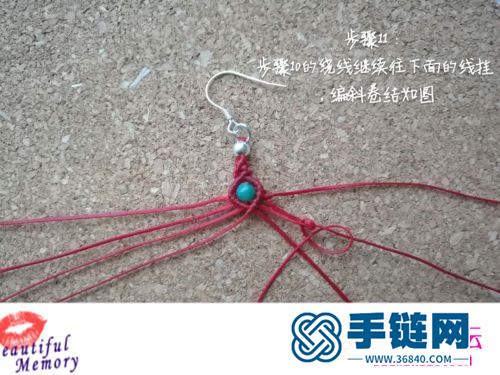 繩編圣誕樹耳環的詳細制作教程