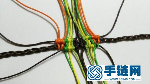 斜卷結(jié)編織制作小蝴蝶腕帶圖解