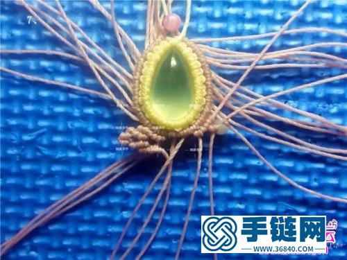 繩編紅粉佳人包石項鏈的詳細編制教程