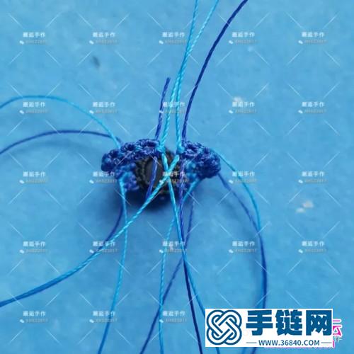 繩編傾心黑體拉長石戒指的詳細編制圖解