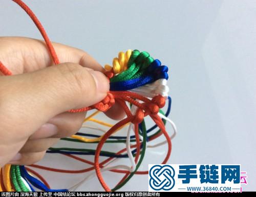 中國結編織五彩轉經筒方法圖解