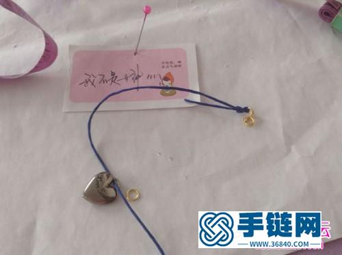 中國結編織簡約心形鎖骨鏈教程