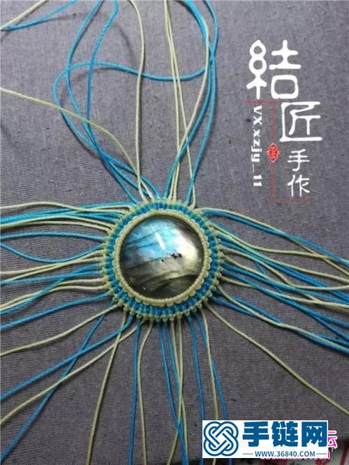 中國結編織向陽花胸針方法圖解（項鏈墜）