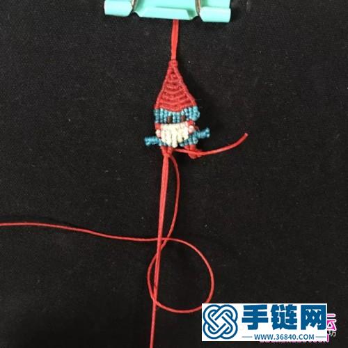 繩編呆萌的藍爸爸小矮人掛飾的詳細編制圖解