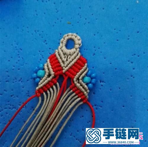 米珠黑紅串色手繩教程