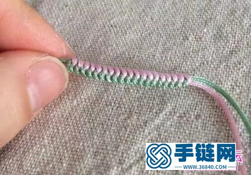 玉線桃花手鏈的編織步驟圖