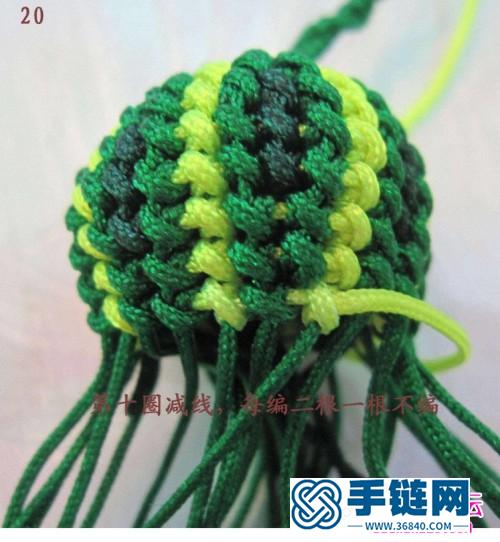 花皮小西瓜掛件的編法教程
