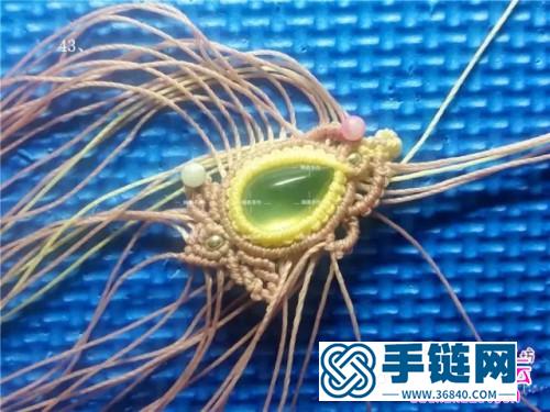 繩編紅粉佳人包石項鏈的詳細編制教程
