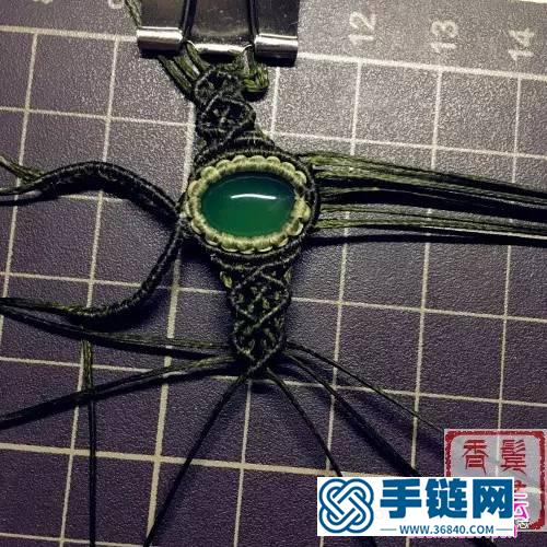 立體水晶柱包瑪瑙戒面項鏈吊墜的詳細編制教程